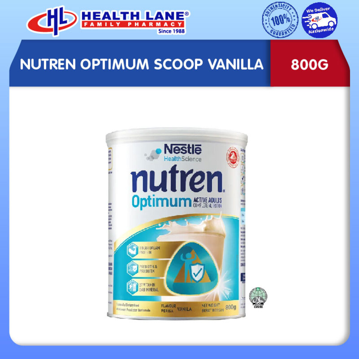 NUTREN OPTIMUM SCOOP VANILA (800G) 